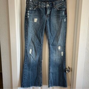 Silver Jeans Co. Blaze Bootcut Distressed‎ Denim Jeans Women’s 30x30 Medium Wash